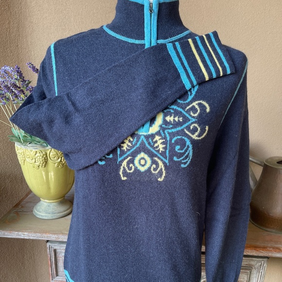 Cabala's Sweater Wool Blend 1/4 zip Cardigan. Blue, Small, Long Sleeve.  NWOT! - Picture 5 of 9